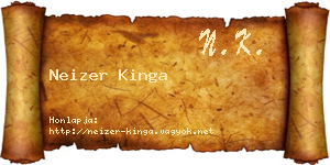 Neizer Kinga névjegykártya